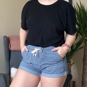 Cinch Waist Denim Shorts